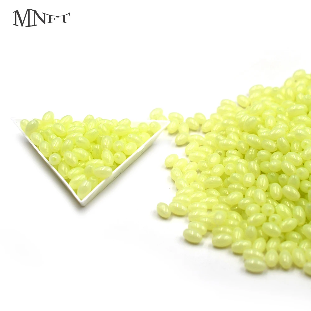 MNFT  50/100/200pc Fishing Plastic Lure Luminous Fishing Beads 5 Size Olive Round Glow InThe Dark Lure Floating Tools