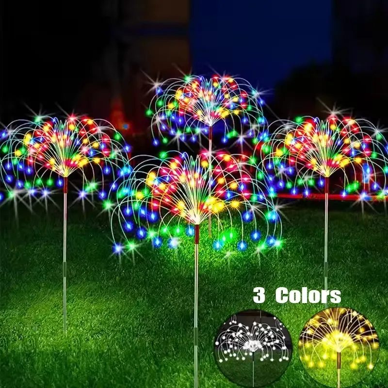 

Solar Firework Lights with 8 Modes-200LEDs Solar Outdoor Lights for Christmas Halloween Patio Party Wedding Holiday Light Decor