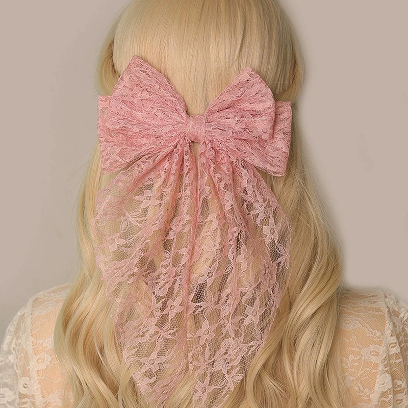 สาวบิ๊กโบว์ลอยซาตินคลิปกลับหัวตกแต่งผมอารมณ์อุปกรณ์ผมหรูหรา