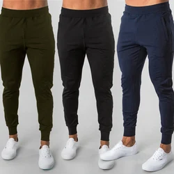 Pantalones de chándal deportivos para hombre, pantalones de correr, pantalones de chándal de algodón, pantalones ajustados, pantalones de culturismo, nuevos