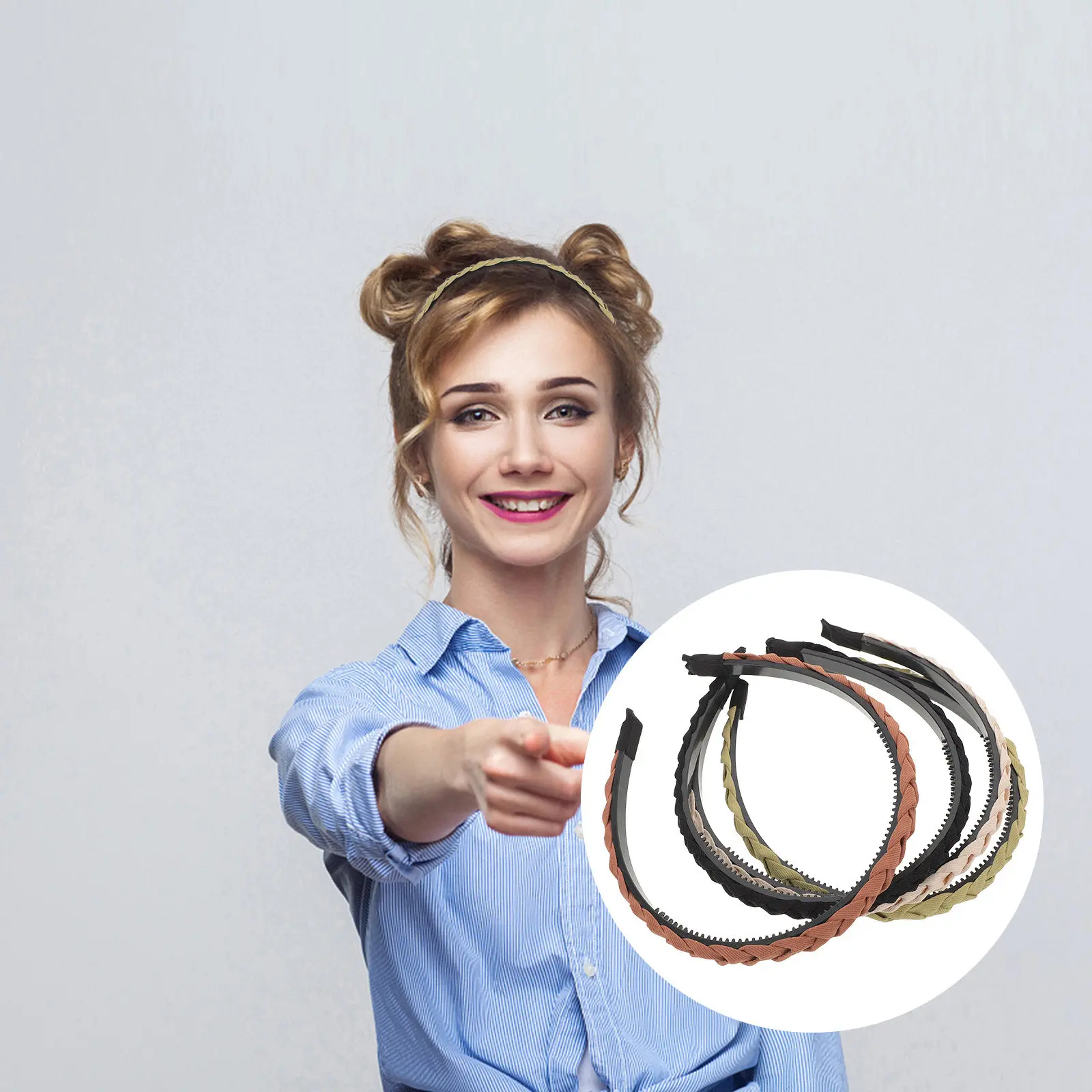 

Набор из 4 плетеных повязок для волос с зубчиками, нескользящие повязки для укладки волос, повязки для умывания, аксессуары для женских и девичьих причесок