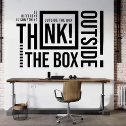 Think Outside The Box Office Wall Sticker Team Building Motivational Teamwork Business Interior Decor Decal Mural Wallpaper Q008
