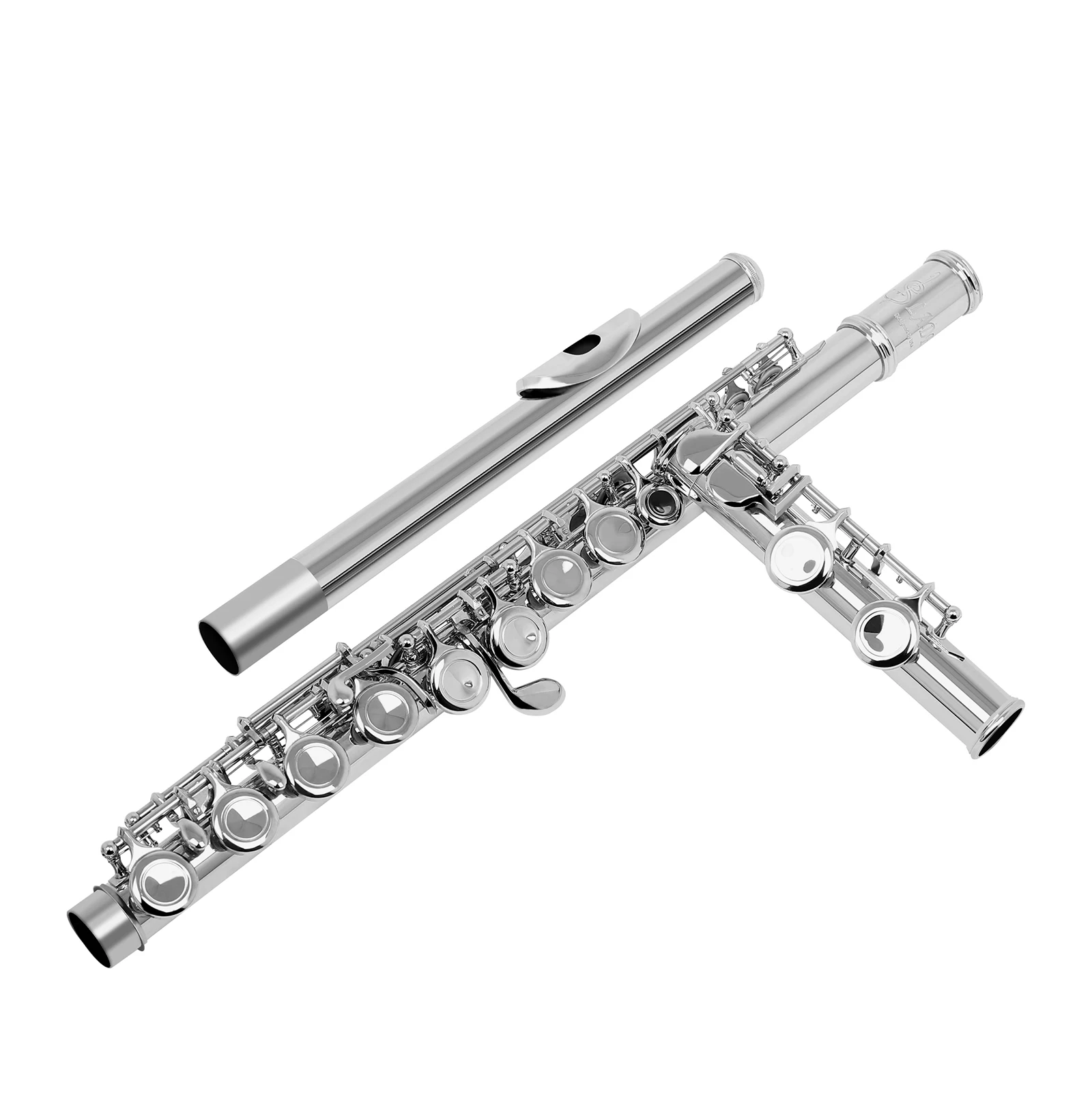 SLADE 16 Closed Open Holes C Key Flute Musical Instrument Concert Flute Silver Plated Professional Transverse Flute With E key