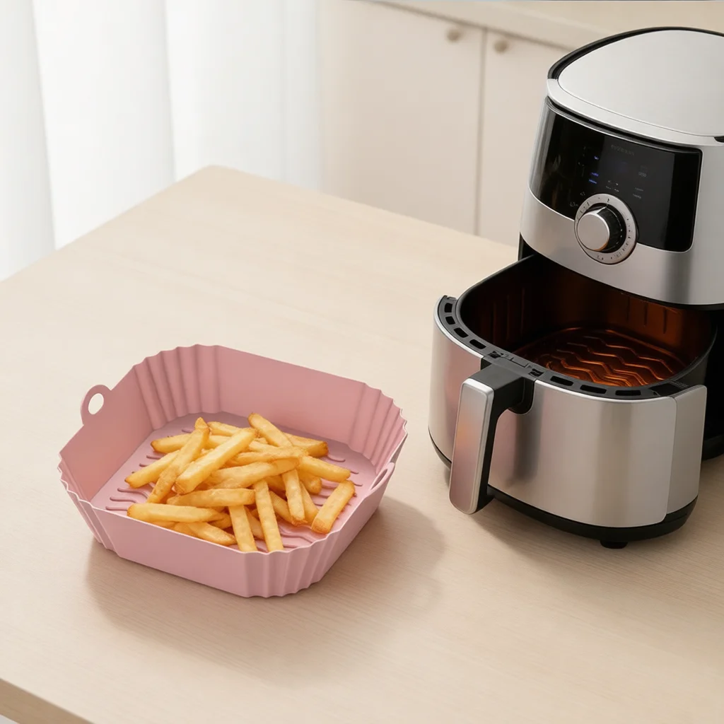 Herbruikbare siliconen luchtfr - Kitchen Essentials Baking Tray recensie en prijs