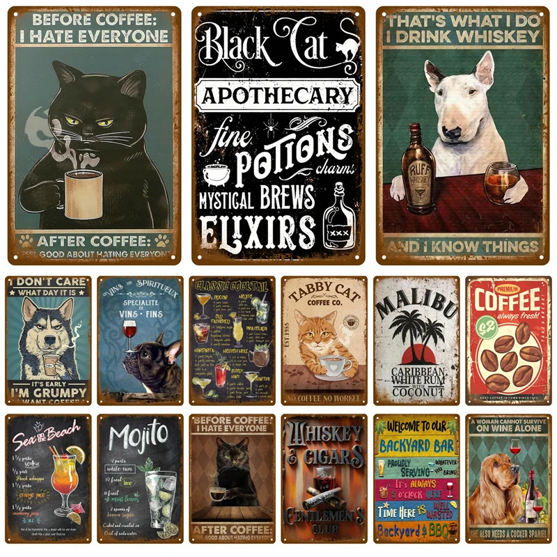 

Vintage Tin Sign Home Decor Items Wall Decor Art Wall Mural Room Decoration Items Decor Men Retro Metal Sign Plate Bar Posters