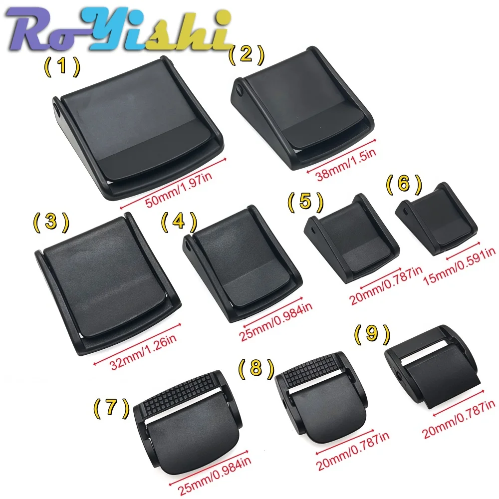 15-50mm Plastic Cam Buckle Webbing Adjuster Clip Strap Fastener for Pet Vest Backpack Luggage Car Roof Bag DIY Craft Accessories view 2