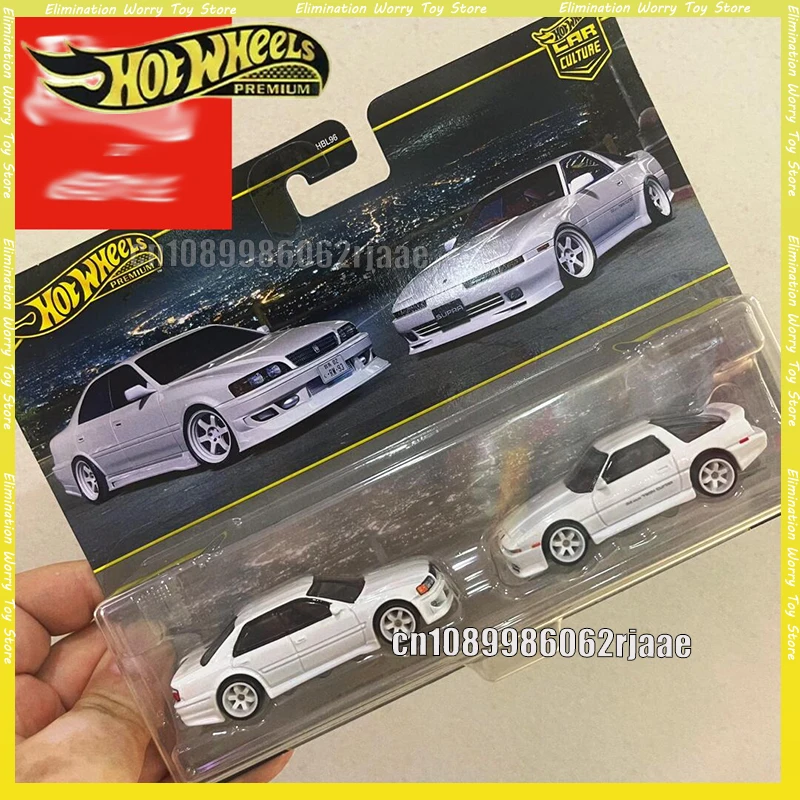 In Stock Hot Wheels Premium 2-Pack 1:64 Scale Diecast Cars Corvette Dodge Maserati Toyota Chaser Supra Model Collection Gift