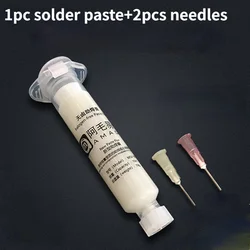 New 1PC AMAOE Solder Paste with 2Pcs Syringe Needles Halogen-Free Welding Oil Flux for BGA PCB Reballing Repair Soldering Paste