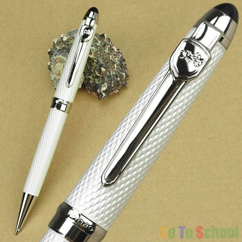 

Jinhao High Grade Carbon Fibre White & Metal Ballpoint Pen JR232