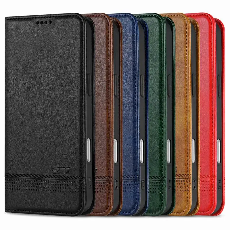 Leather Case For iPhone 17 16 15 14 13 12 11 Pro Max 16e 17 Air X XR XS Max SE 7 8 Plus Luxury Magen