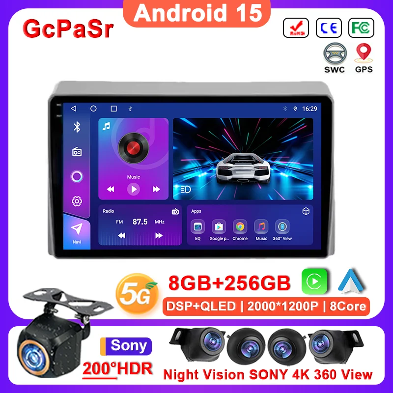 

Android 15 For Toyota Hiace XH10 H200 5 Ⅴ 2004 - 2021 Carplay Car Radio GPS Navigation Multimedia Player Camera 4G NO 2din DVD