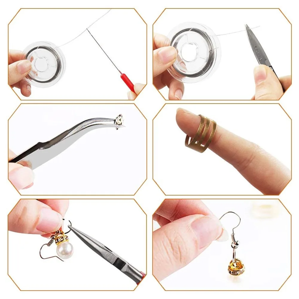 

22 Pcs Complete Set Jewelry Making Tool Kit Zippered Oxford Bag Black Jewelry Crafting Kit Pearls Making Kit DIY Jewelry