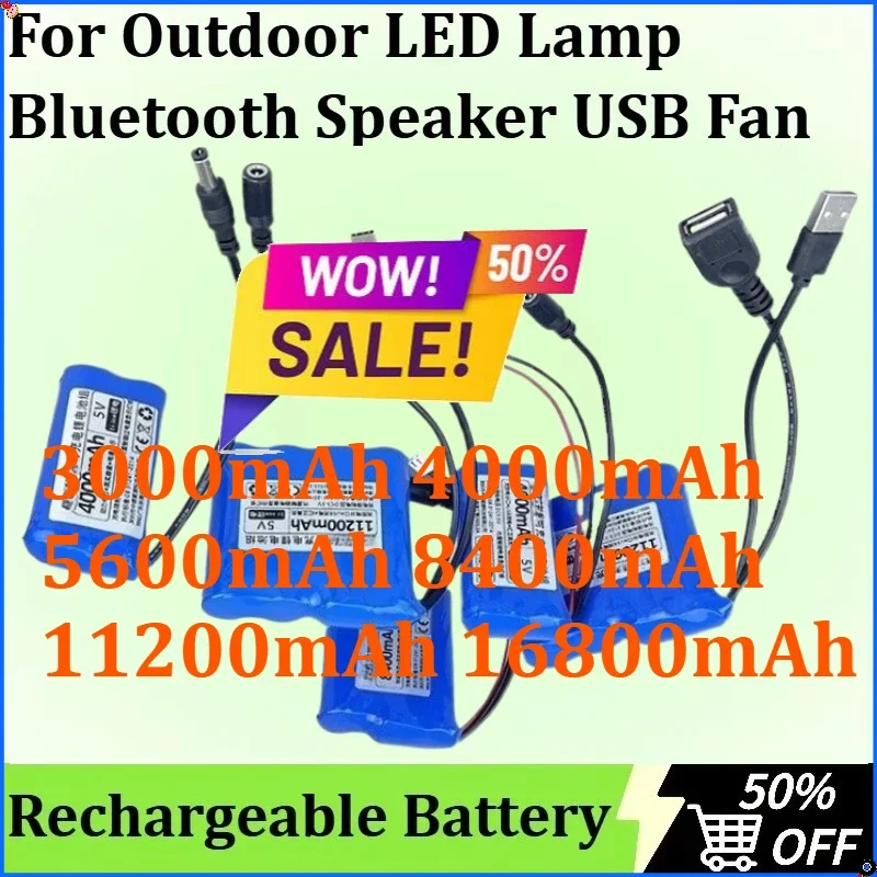 SWZY For Outdoor LED Lamp Bluetooth Speaker USB Fan Lithium Battery Pack Rechargeable Single Chip Microcomputer 5V Lithium Batte