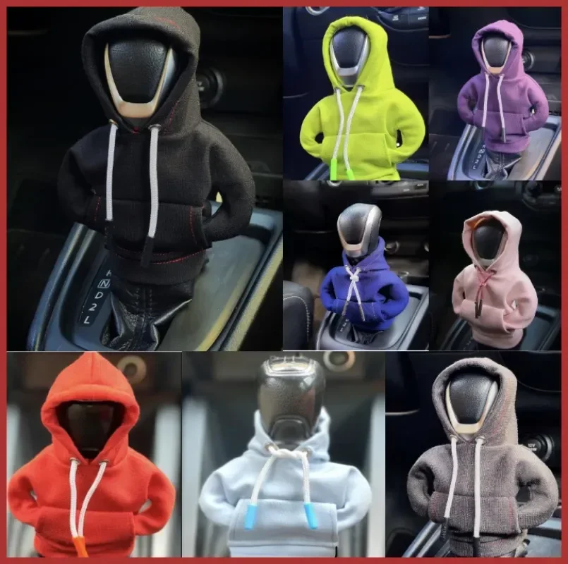 Hoodie Car Gear Shift Cover Fashion Gearshift Hoodie Car Gear Shift Knob Cover Manual Handle Gear Sweatshirt Change Lever Cover