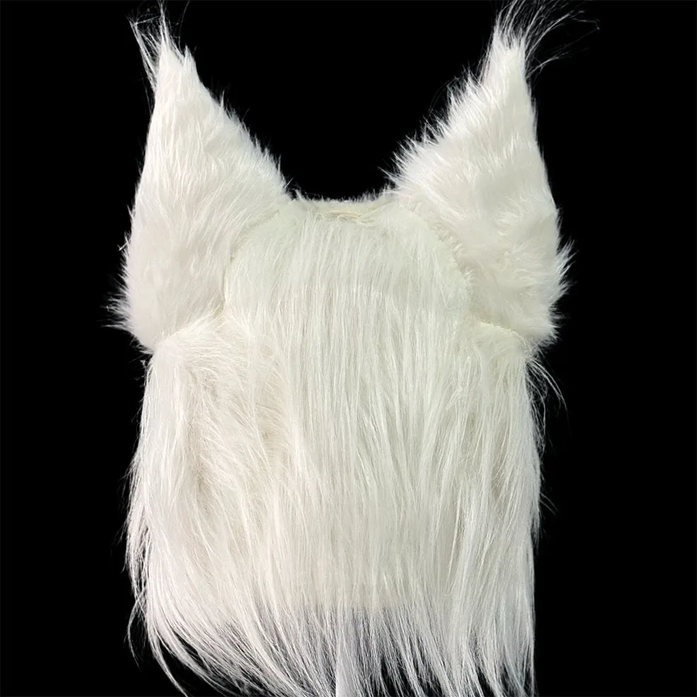 Tier-Wolf-Hundemaske Cosplay-Kostüm-Zubehör Flauschige Kunstfell-Hundemaske für den ganzen Kopf Anime-Verkleidungsparty – Detail 2