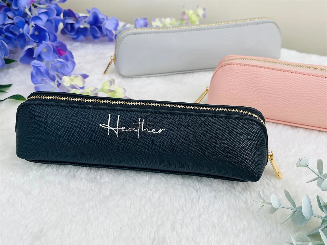 Personalised mini cosmetic bag or pencil case | monogram cosmetic bag | Custom makeup bag | personalised gift for her, birthday