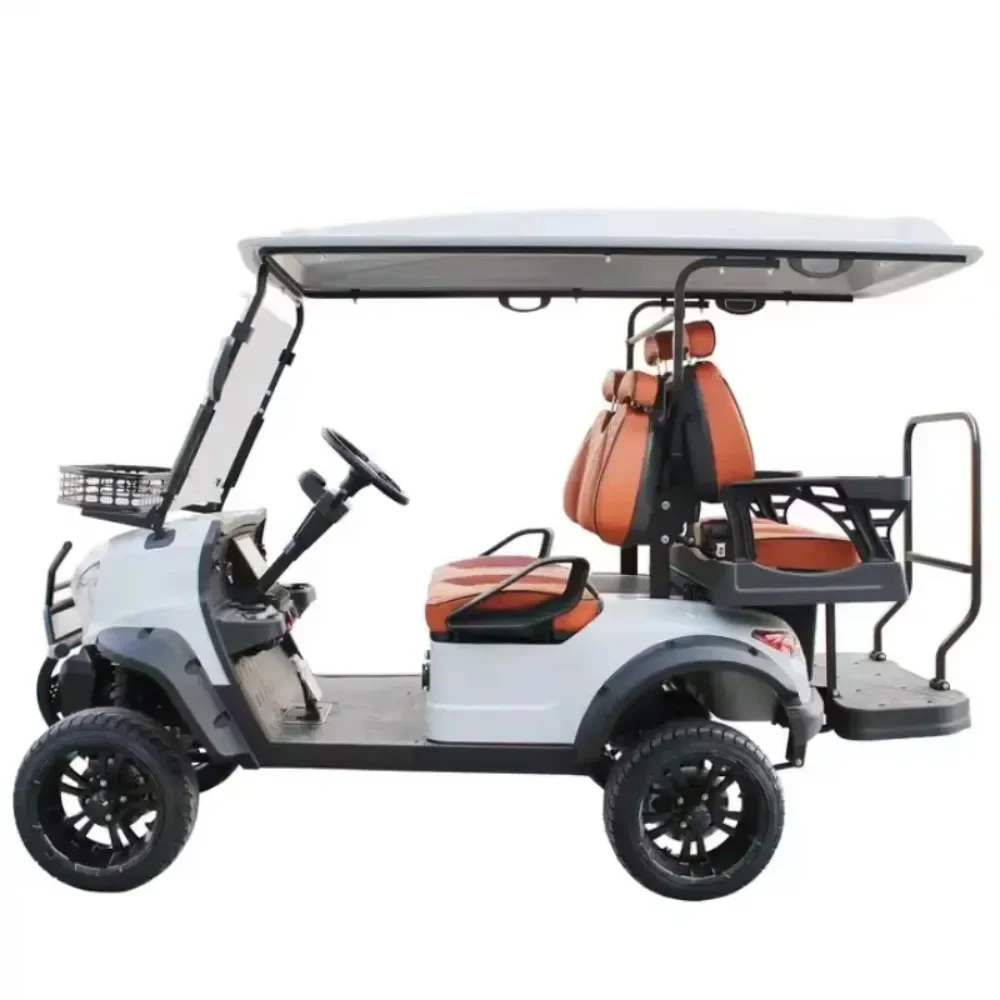 Golf Cart, 48V Lithium Battery Four-seater, Big Screen Control Mini Sightseeing Bus, Suitable for Golf Cart on Golf Course