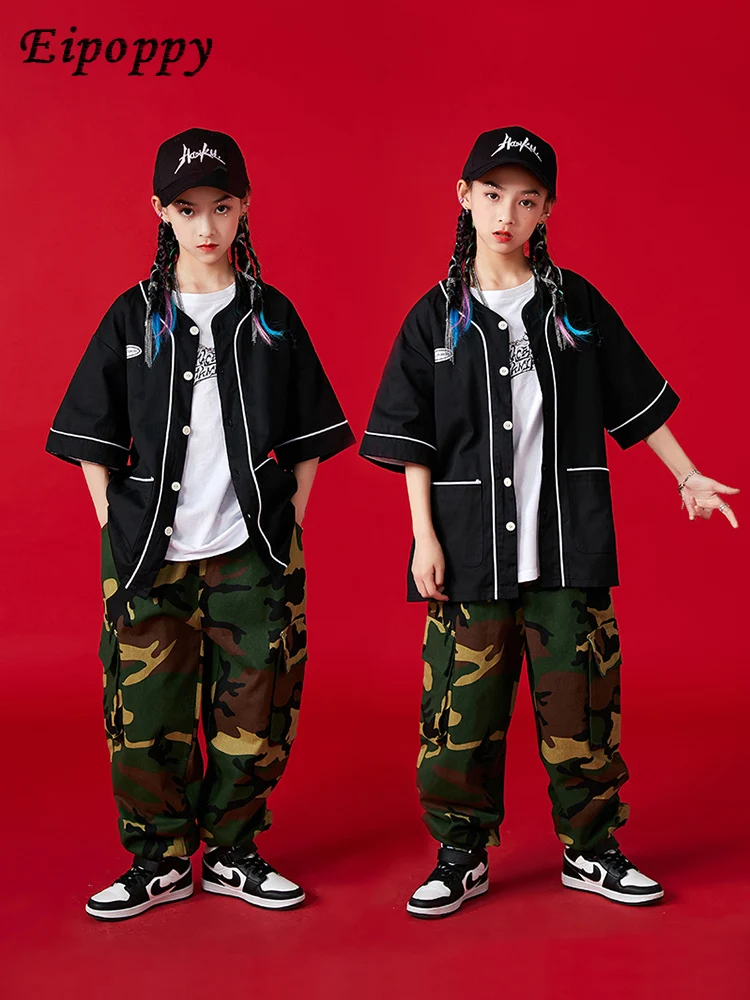 بدلة هيب هوب للأطفال ، ملابس للفتيان والفتيات ، زي رقص الجاز على المنصة