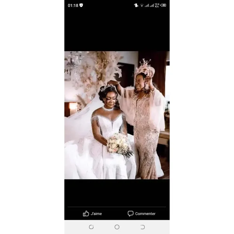 Customized New High Quality Bride Light Super Fairy Perspective Deep V-neck Sexy Trailing Thin Wedding Dress 2025