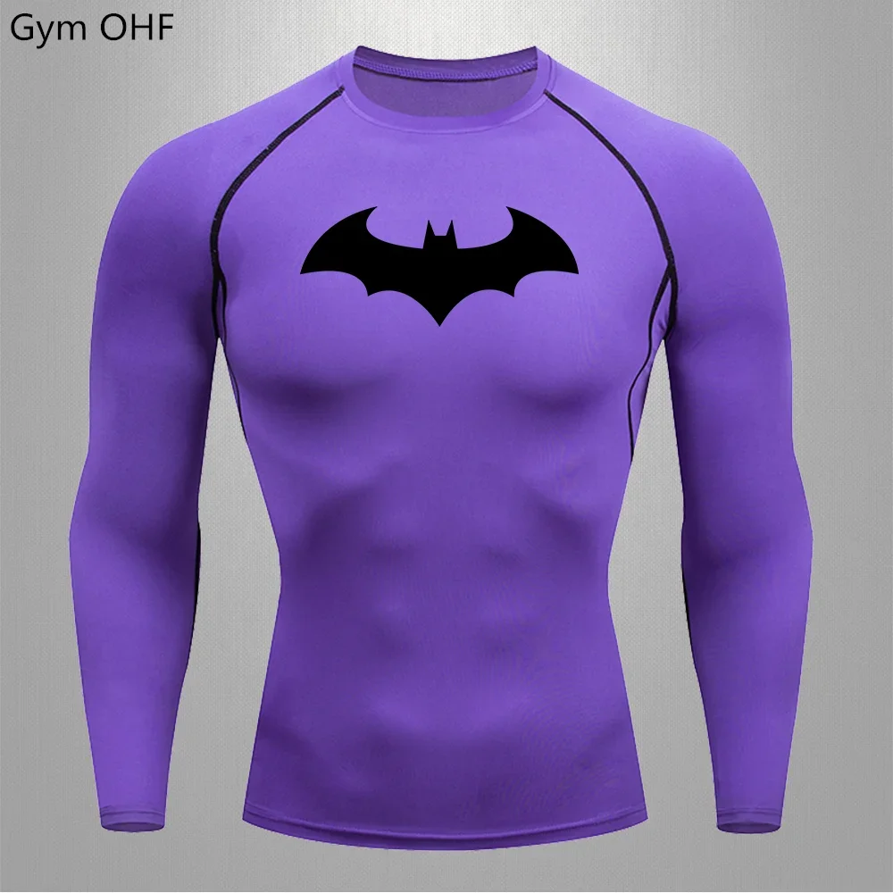 

Compression Shirt Men's Long Sleeve Running T-Shirt Sun Protection Second Skin Breathable Quick Dry Rashgarda Top Sports Man Bat