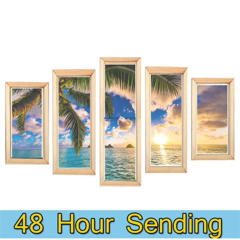 

5 Pcs Frames Wood Canvas Frame Photo Picture Frame Wall Art Decor Poster Frames Custom Living Room Hanging DIY Painting Frame