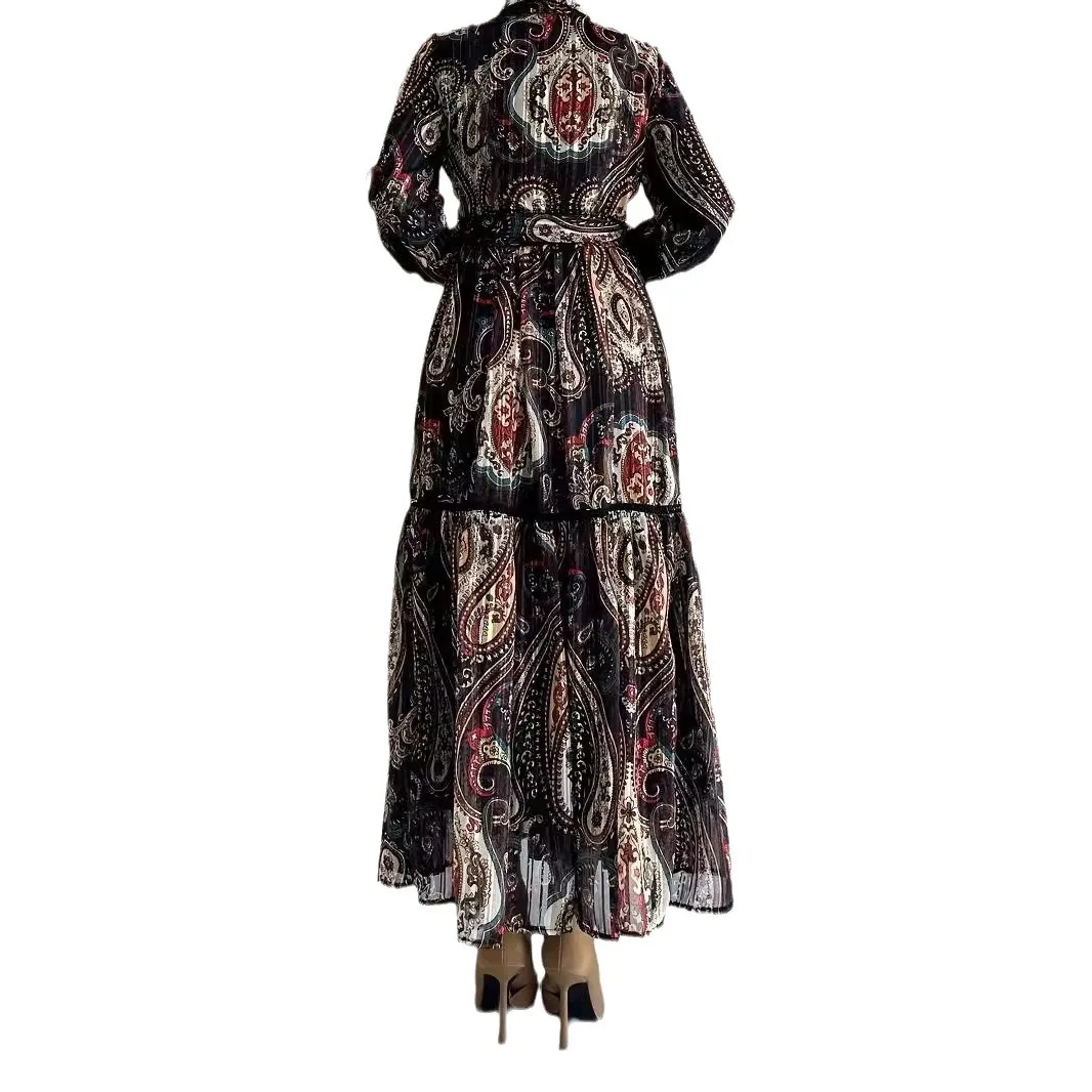 High Quality Traditional Muslim Abaya Dress Flower Casual Long Dress Muslim Islamic Luxury Abaya Dubai Muslim Dresses