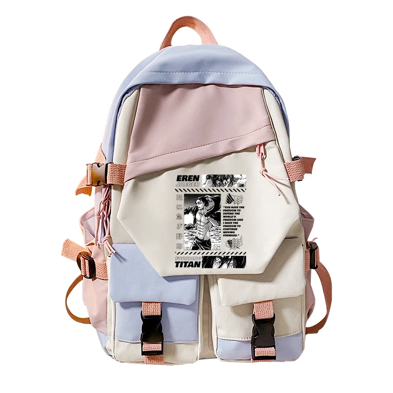 2021 Hot Japanese Anime School Backpack Attack on Titan The Final Season School Bag Kawaii Cartoon Titans Attack Girls Bookbag