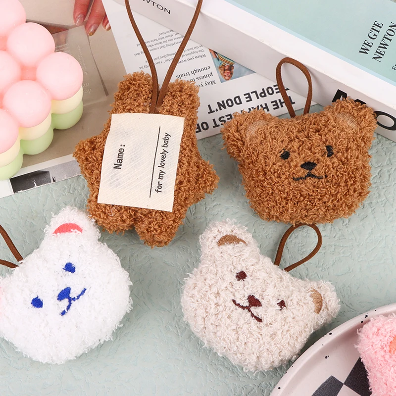 Cute Cartoon Name Keyring Plush Bear Dolls Pendant Keychain For Keys Bag Backpack Decoration Kids Toy Car Trinket Accessories