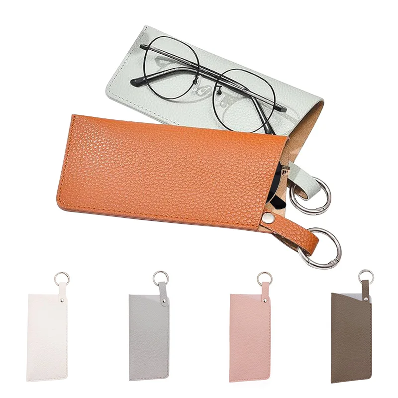 PU Leder Gläser Tasche Tragbare Sonnenbrille Lesen Brillen Schutzhülle Gläser Fall Box Beutel Hängen Brillen Fall