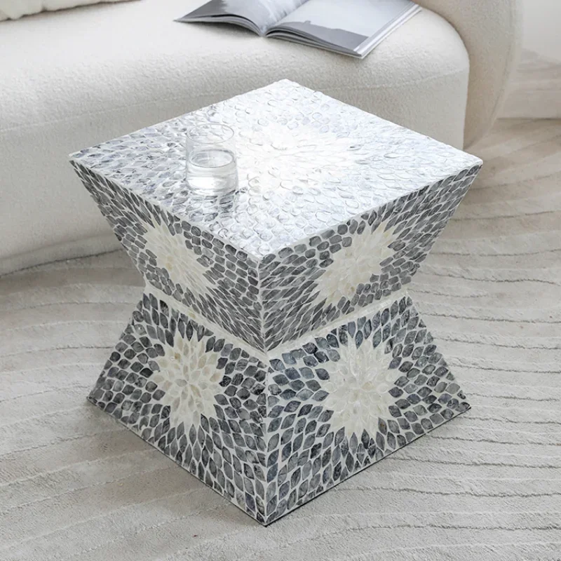 Original Natural Shell Side Table,High-end Living Room and Bedroom Sofa Coffee Table, Home Furniture,Small Side Table