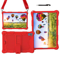 for Teclast P40HD Tablet Case Colorful Soft Silicon Cover Adjustable Stand Foldable Bracket Shockproof Shell with Strap Stylus