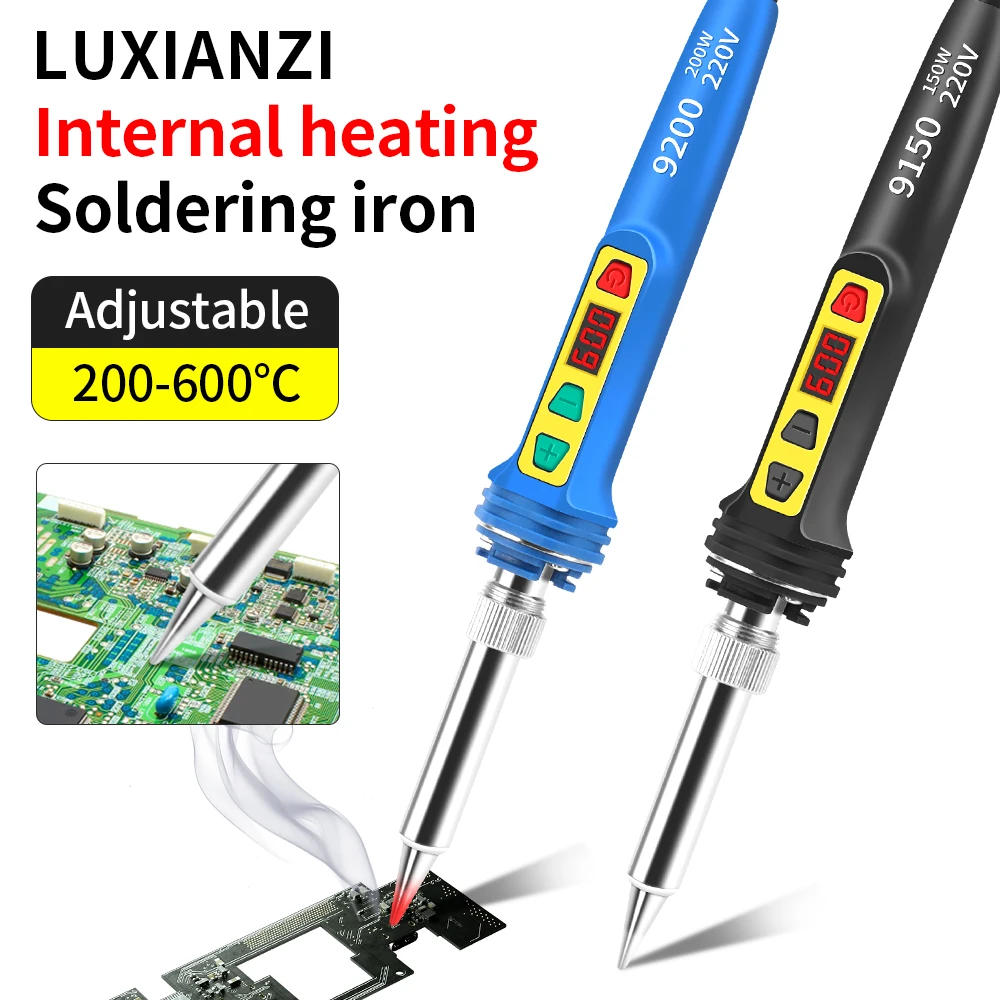 LUXIANZI 150W/200W Electric Soldering Iron LCD Digital 220V 200-600°C Temperature Adjustable Solder Welding Repair Tool Set