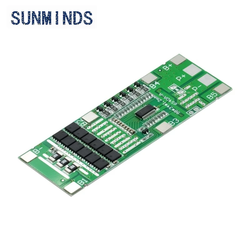 1pcs 6S 40A 24V 18650 Li-Ion Lithium Battery Protect Board Solar Lighting Bms Pcb With Balance For Ebike Scooter