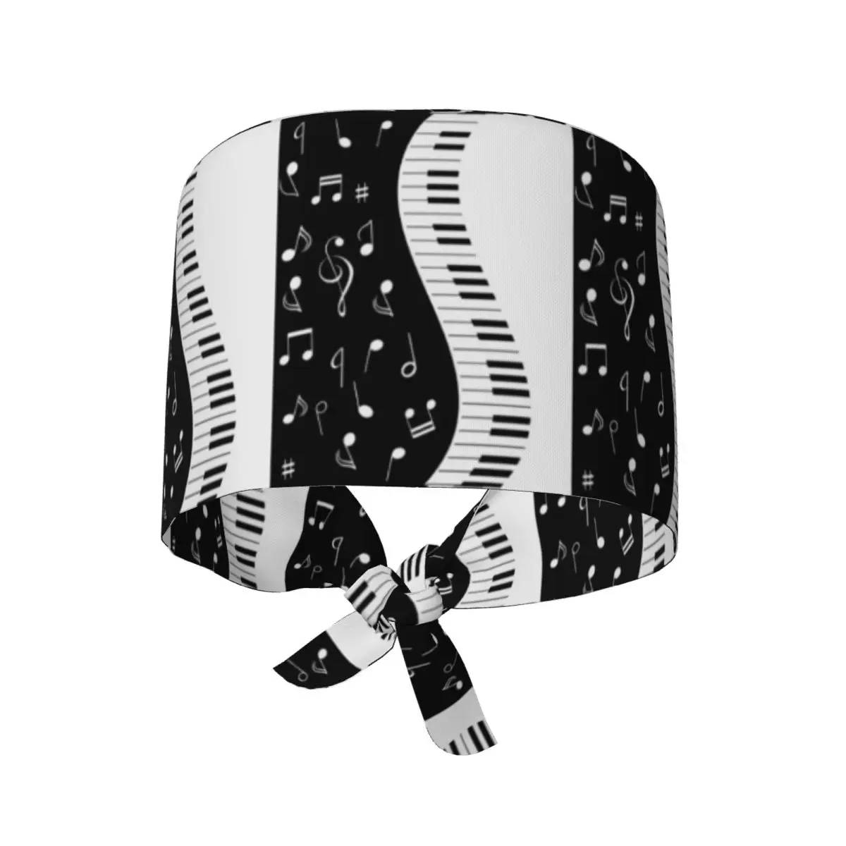Abstract Piano Keys With Musical Notes9 Scrub Hat Doctor Working Surgical Cap Men Women Adjustable Nursing Caps for Dentist