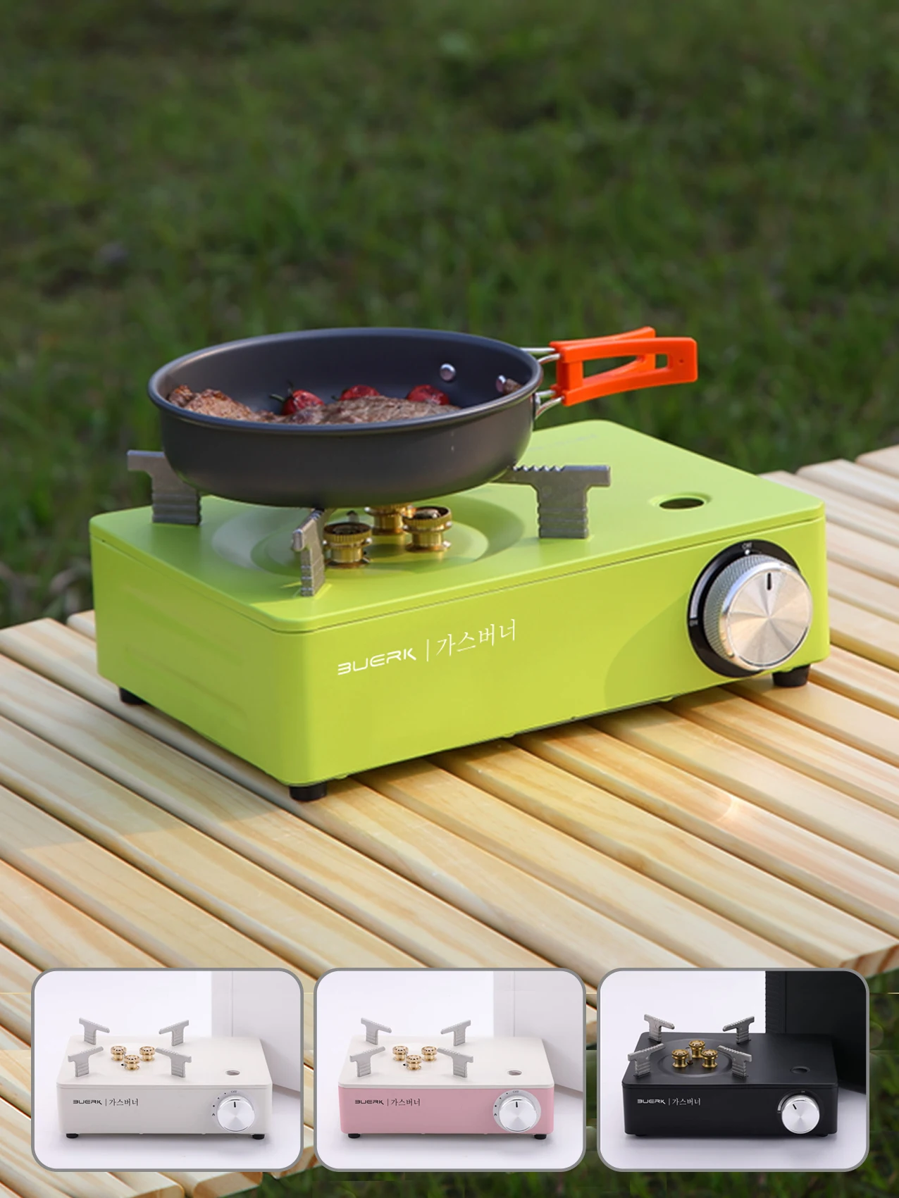 Outdoor portable gas stove windproof fire three-head stove boiling water to make tea gas stove camping