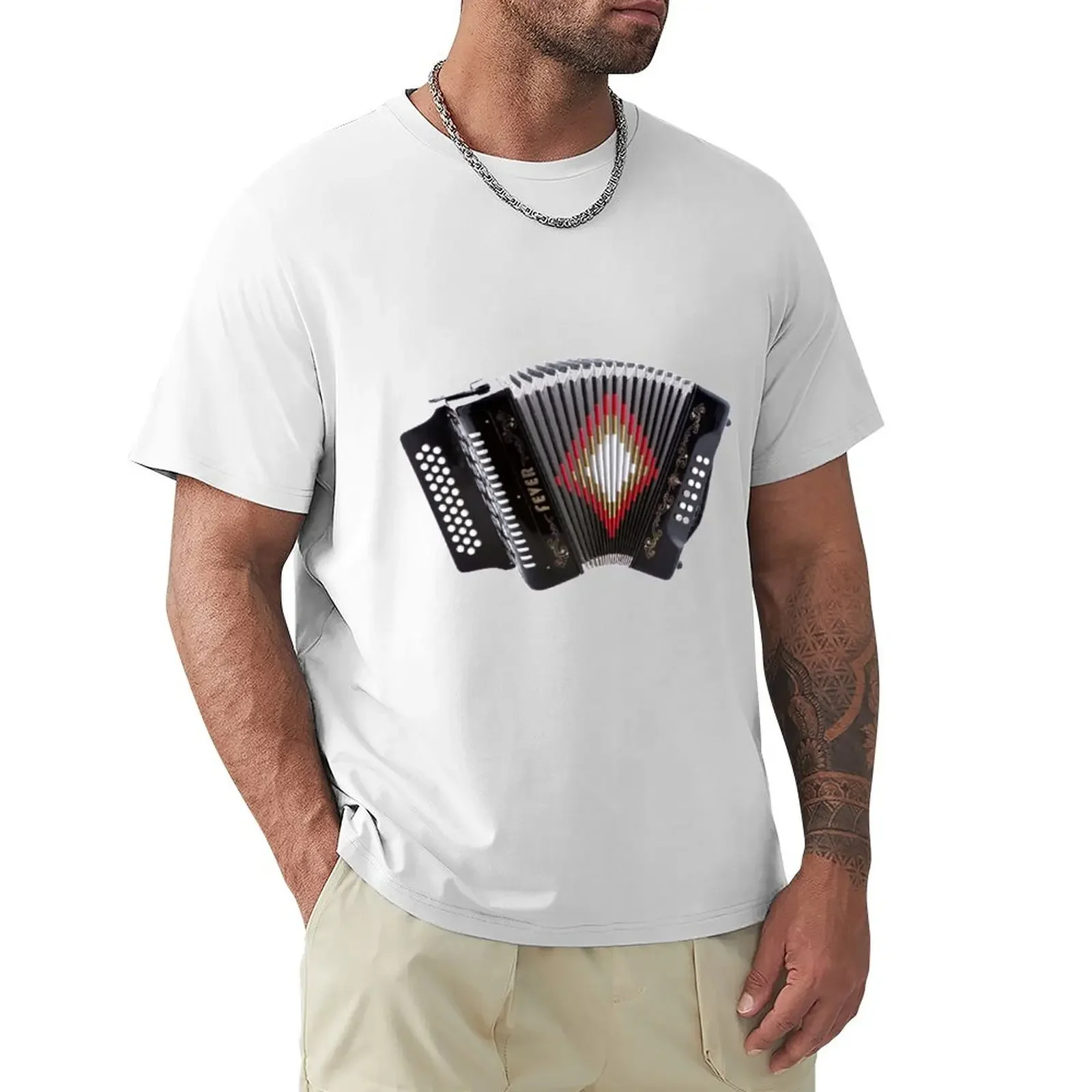 Accordion T-shirt hippie clothes quick-drying mens white t shirts