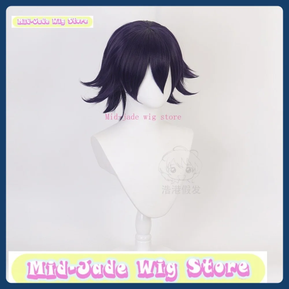 منتصف اليشم شعر مستعار مخزن Danganronpa V3 Kokichi Oma شعر مستعار تأثيري أنيمي لعبة لعب الأدوار زي هالوين زي الدعائم الشعر الاصطناعية