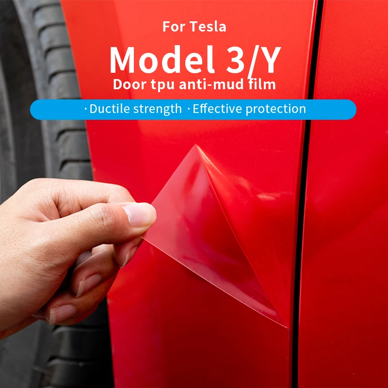 Applicable to Tesla's New Model 3/Y TPU Mud-Resistant Film Headlight Film Blackened Center Pillar Door Handle Film