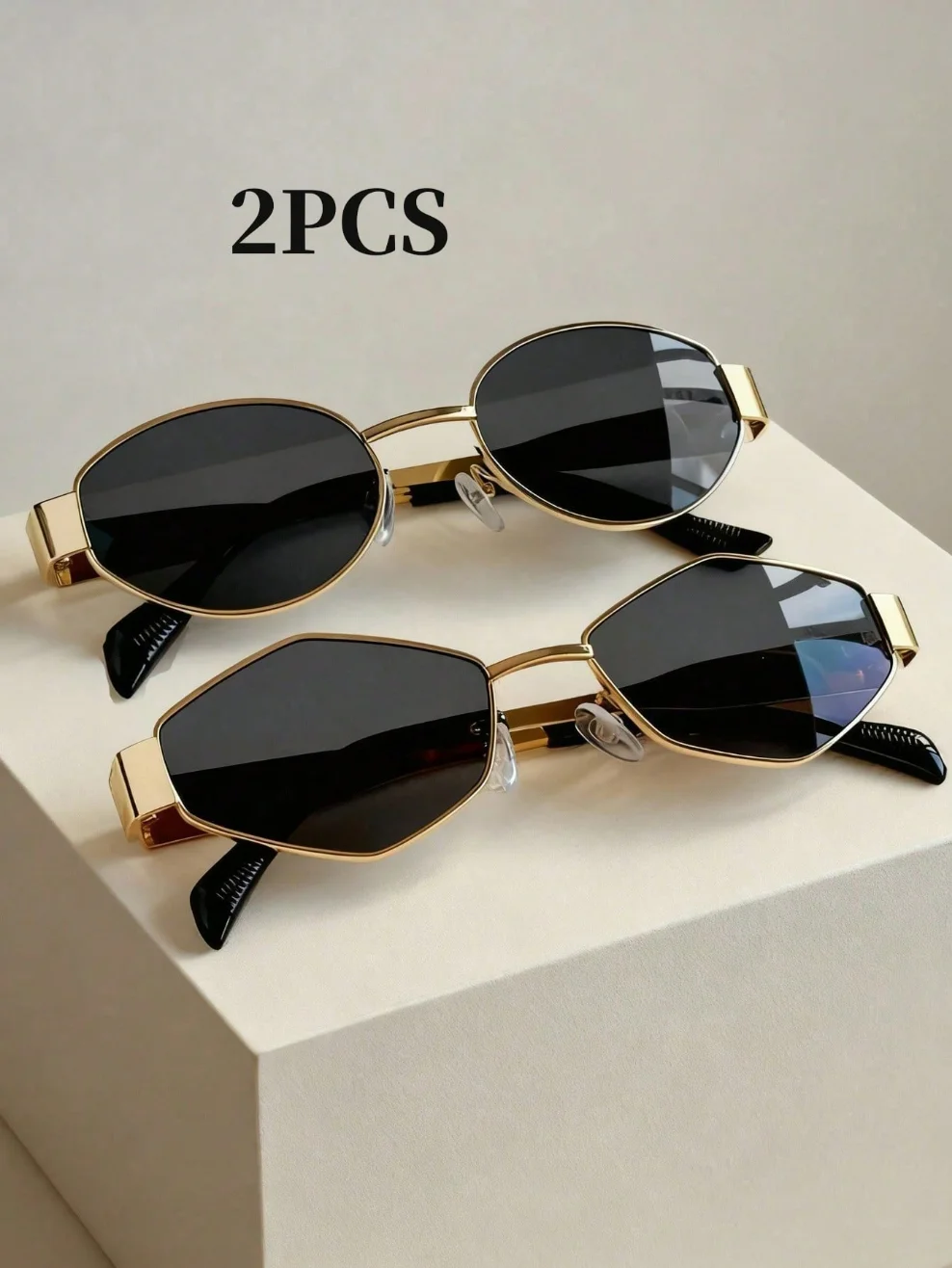 2 Pairs of New Summer Fashion Glasses, Y2K Retro Bohemian Metal Oval Lenses, Elegant Street Style Decorative Glasses, Suitable for Daily Use, Vacations, Beaches, Parties, and Student Gifts