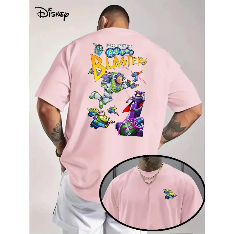 ديزني الطنانة الخفيفة بندقية الفضاء قميص تي شيرت رجالي صيف جديد كبير الرجال والنساء موضة عادية ملابس الشارع