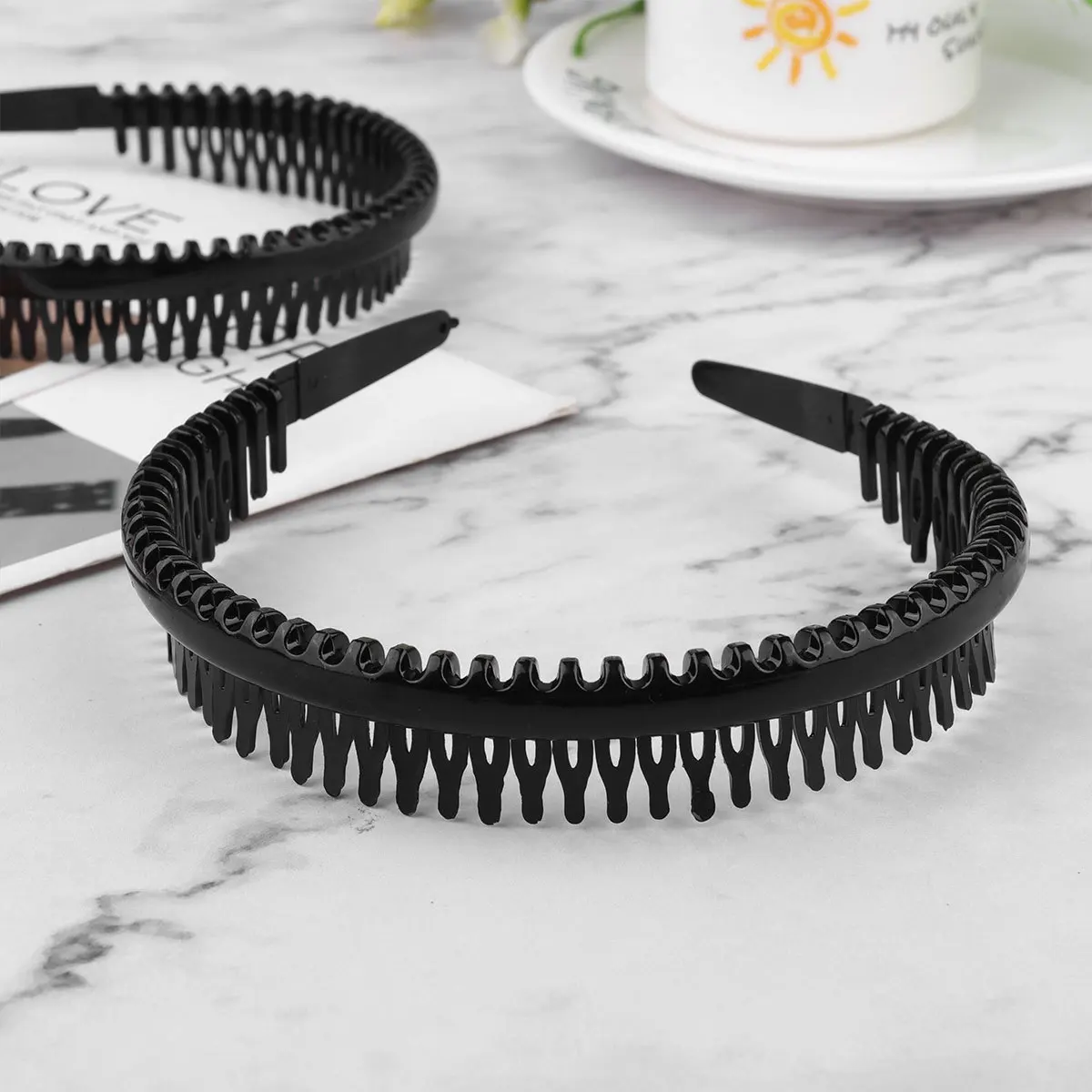 

10Pcs Anti-Slip Teeth Comb Headband Premium Plastic Non-Slip Hair Hoop for Curly Straight Hair Daily Sports Use Headwrap