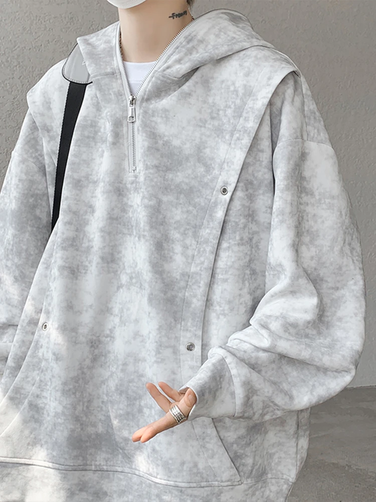 

Мужская зимняя толстовка-худи на молнии в американском стиле, утепленная, свободного кроя, повседневная, ретро, для отдыха