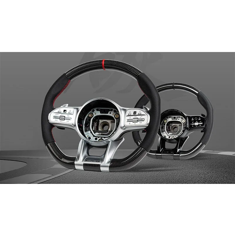 carbon fiber AMG steering wheel Fit Mercedes-Benz old model modified new AMG leather steering wheel A E C S G GLC GLE CLS GT