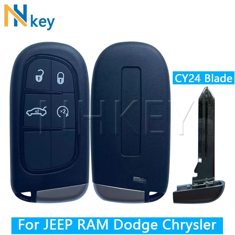 NH KEY Remote Car Key Case Shell For Jeep Grand Cherokee Dodge RAM 1500 Journey Dart Challenger Durango Chrysler 300 4Buttons