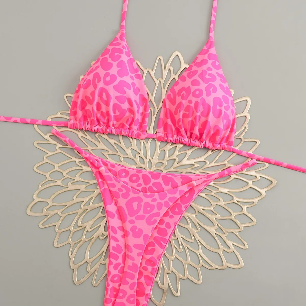 2026 New Sexy Retro Prints Brazilian Mciro Bikini Set Women Swimsuits Lace-up Swimwear Backless Biquini Swimsuits Beachwear