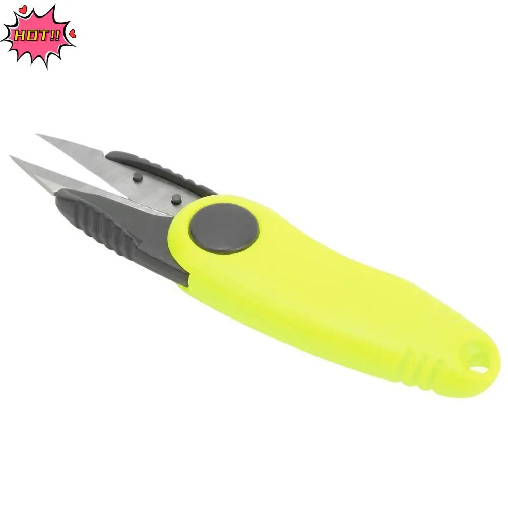 

ABS Mini Badminton Line Scissors Carbon Steel Fluorescent Yellow Shrimp Shaped Scissors Orange Folding Line Cutter