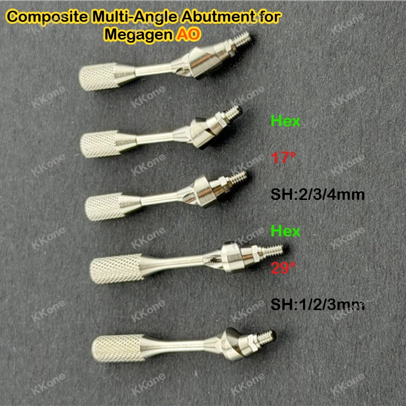 

10Pcs Dental Implant Accessories Composite Multi-Angle 17°&29° Abutment For Megagen AO Titanium Alloy for Dental Clinic