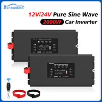 DATOUBOSS Pure Sine Wave Power Inverter 2000W/4000 W 12 V to 230 V with 2 EU Sockets, 2 USB, 1 QC3.0, 1 Type-C and LCD Display