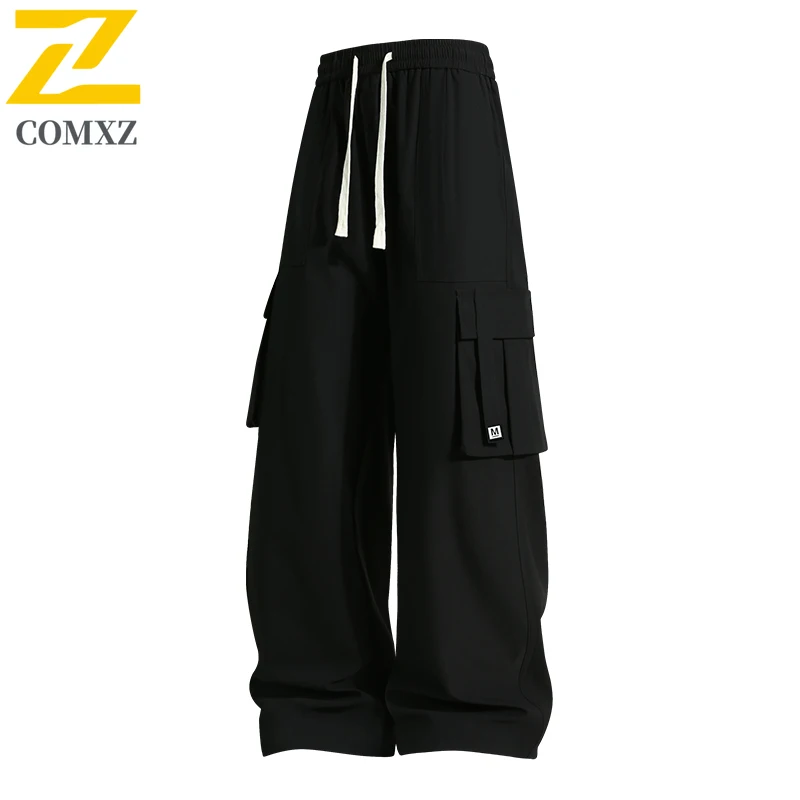 الرجال البضائع السراويل الرجعية النمط الياباني الربيع والخريف مقاوم للماء يندبروف فضفاضة تناسب الشارع الشهير متعددة جيب بنطال رياضي طويل