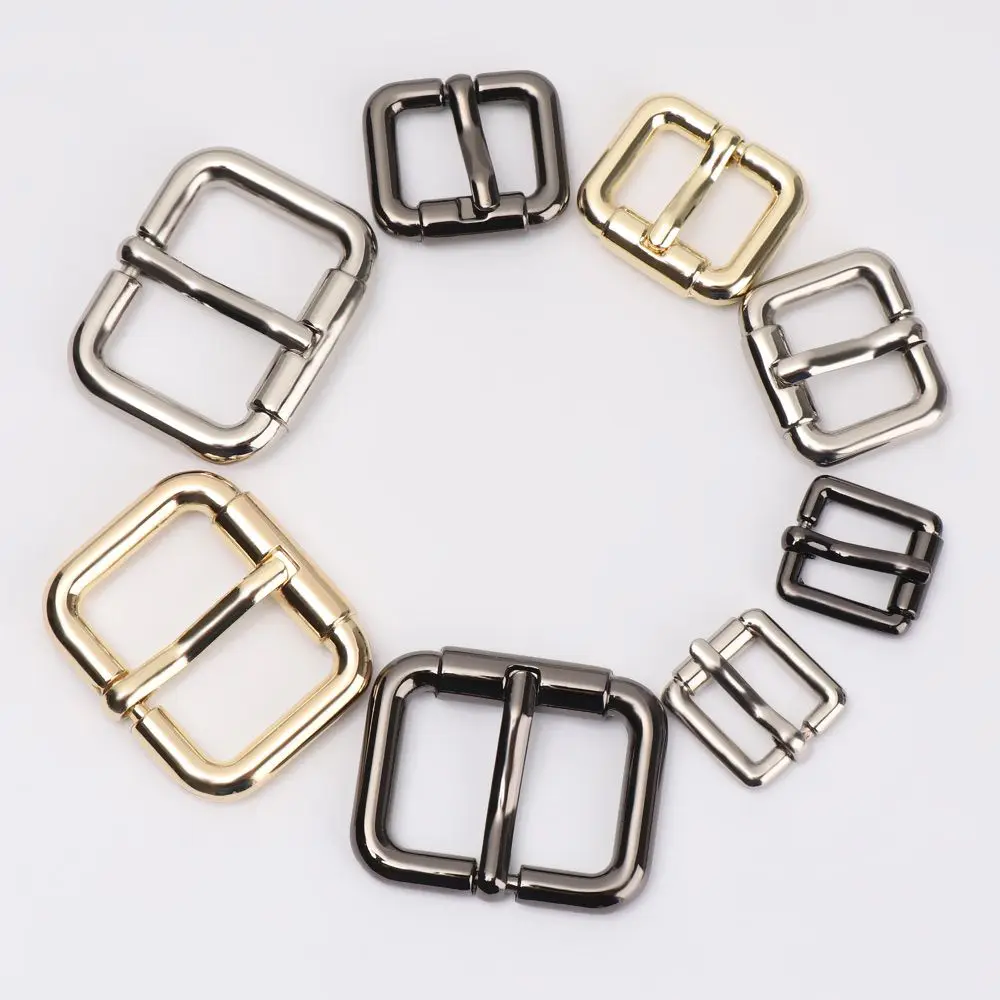 1/2/5pcs DIY Leather Craft Snap Rectangle Ring Metal Buckle Shoe Strap Button Belt Web Parts Adjustable Pin Buckle